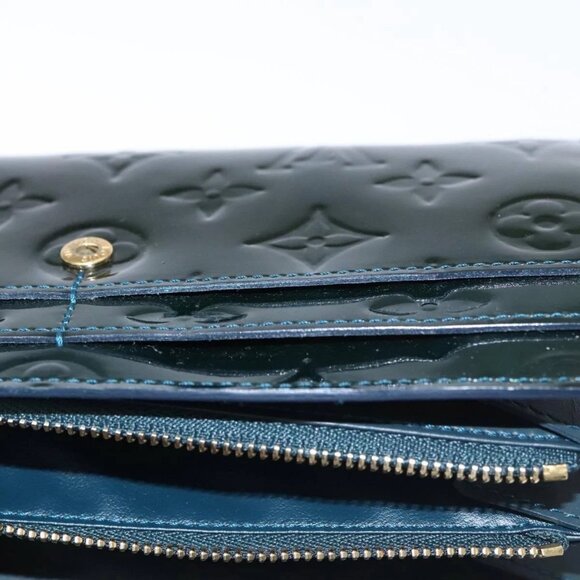 LOUIS VUITTON Vernis Portefeiulle Sarah Long Wallet Bluenuit - Picture 8 of 16